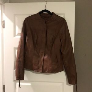 NWT Kaari Blue cognac XL Faux Leather Jacket